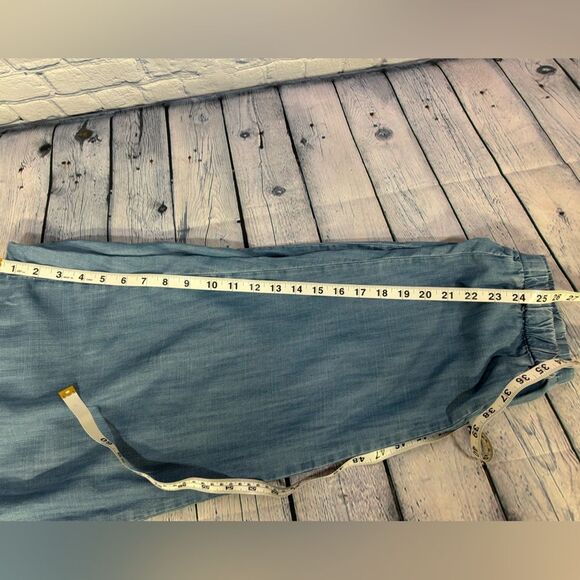 Talbots Tencel Blue Chambray Weekend Wash Casual Soft Comfy Joggers Size L - Picture 15 of 16